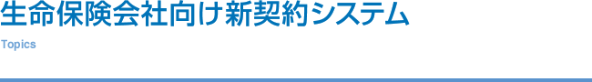 保険分野－生命保険会社向け新契約システム