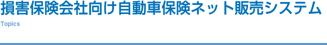 保険分野－損害保険会社向け自動車保険ネット販売システム